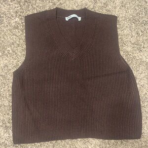 Brown sweater vest